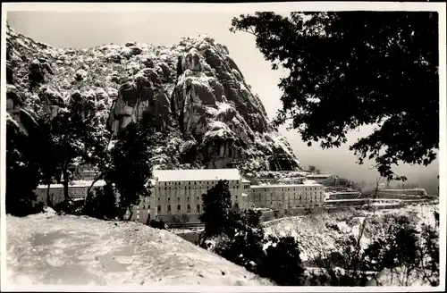 Ak Montserrat Katalonien, Monasterio nevado