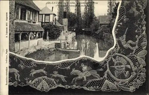 Ak Argentan Orne, Vieilles Maisons, Dentelles, Spitze