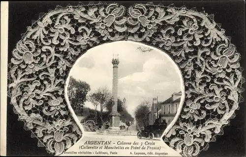 Passepartout Ak Argentan Orne, Colonne des 3 Croix