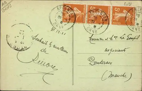 Ak Argentan Orne, Rue de la Republique, Mouchoir Point d'Alencon