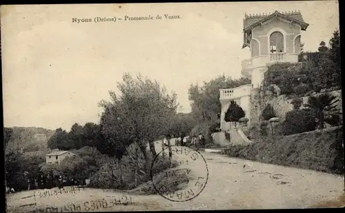 Ak Nyons Drôme, Promenade de Veaux
