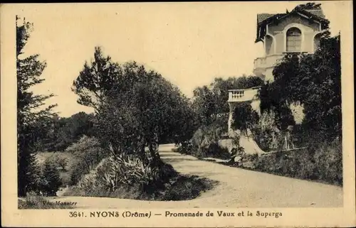 Ak Nyons Drôme, Promenade de Vaux, la Superga