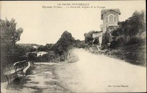 Ak Nyons Drôme, La Route des Anglais, la Superga