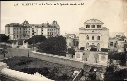 Ak Wimereux Pas de Calais, Le Casino et le Splendid Hotel