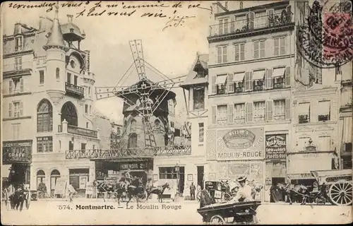 Ak Paris XVIII. Arrondissement Buttes-Montmartre, Le Moulin Rouge