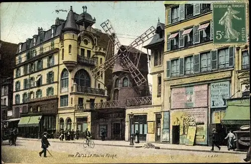 Ak Paris XVIII. Arrondissement Buttes-Montmartre, Le Moulin Rouge