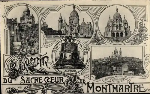 Ak Paris XVIII. Arrondissement Buttes-Montmartre, Glocke, Kirche