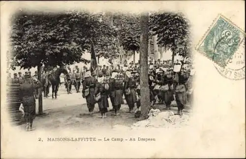 Ak Maisons Laffitte Yvelines, Le Camp, Au Drapeau