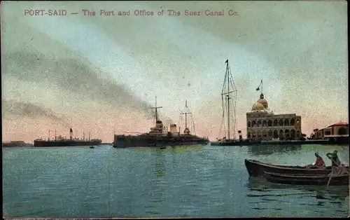 Ak Port Said Ägypten, The Port and Office of The Suez Canal Co.