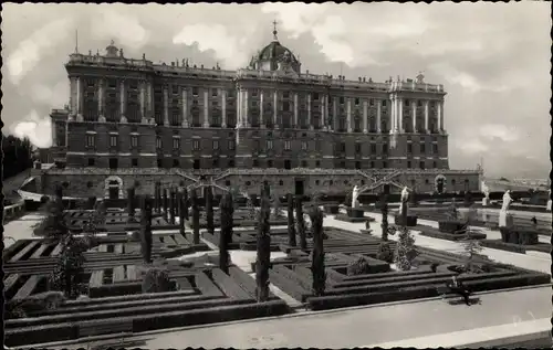 Ak Madrid Spanien, Palacio Real y Jardines de Gasparini