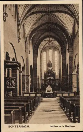 Ak Echternach Luxemburg, Interieur de la Basilique