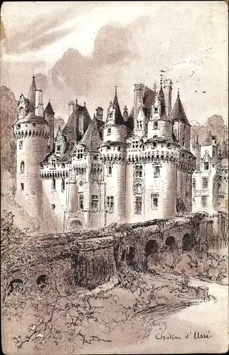 Künstler Ak Robida, Rigny Usse Indre et Loire, Chateau d'Usse