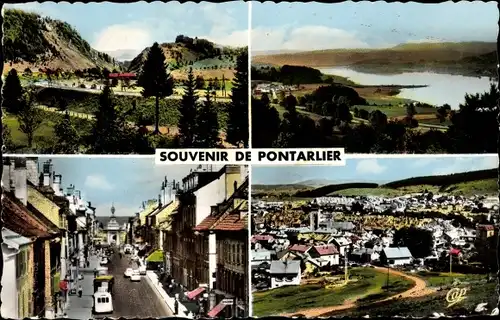 Ak Pontarlier Doubs, Forts de Joux et le Larmont, Lac de Saint Point, Rue de la Republique