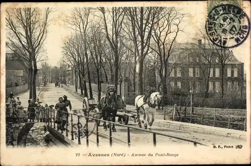 Ak Avesnes sur Helpe Nord, Avenue du Pont-Rouge