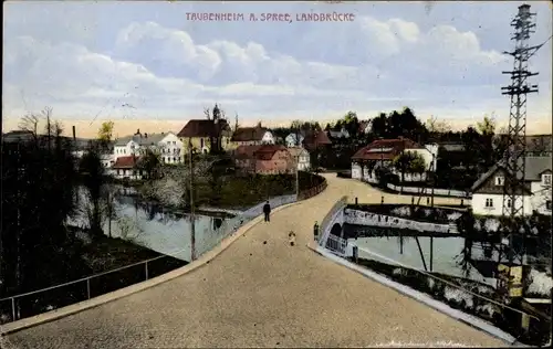 Ak Taubenheim Sohland an der Spree Sachsen, Blick auf den Ort, Landbrücke