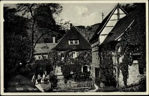 Ak Rathen an der Elbe Sächsische Schweiz, Partie an der Mühle