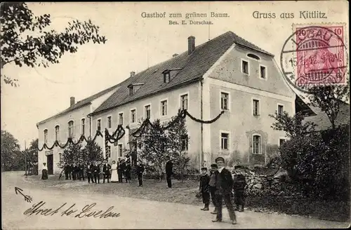 Ak Kittlitz Löbau in Sachsen, Gasthof zum grünen Baum