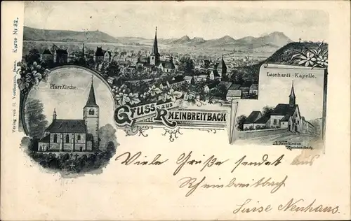 Ak Rheinbreitbach in Rheinland Pfalz, Leonhardi Kapelle, Pfarrkirche, Totalansicht