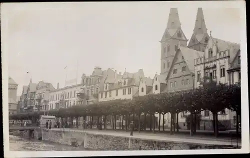 Foto Ak Boppard am Rhein, Blick auf den Ort vom Dampfer aus