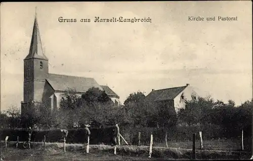 Ak Harzelt Langbroich Gangelt Nordrhein Westfalen, Kirche und Pastorat