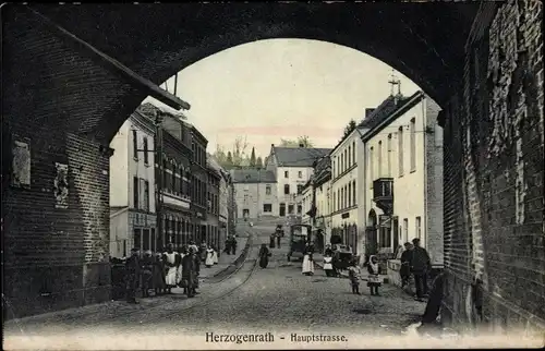 Ak Herzogenrath Nordrhein Westfalen, Hauptstraße, Blick durch ein Tor