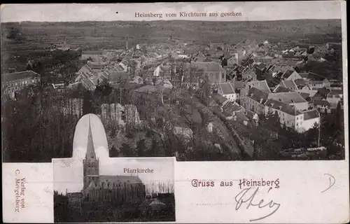 Ak Heinsberg im Rheinland, Pfarrkirche, Blick auf den Ort vom Kirchturm aus