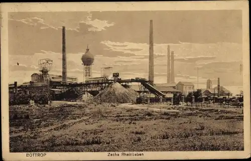 Ak Bottrop im Ruhrgebiet, Zeche Rheinbaben