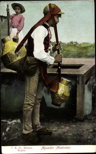 Ak Mexiko, Aguador Mexicano, Wasserträger, Mexikaner