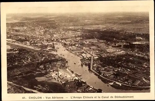 Ak Cholon Vietnam, Vue Aérienne - L'Arroyo Chinois et le Canal de Dédoublement
