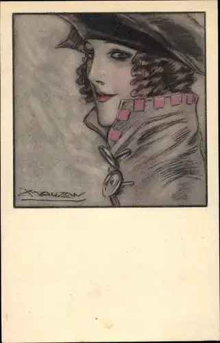 Künstler Ak Mauzan, Portrait einer Frau