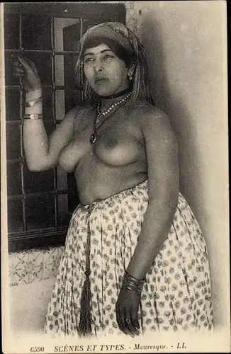 Ak Scenes et Types, Mauresque, barbusige Araberin, Maghreb