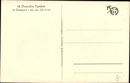 Ak Stuttgart in Baden Württemberg, 13. Deutsches Turnfest 1933, Stadion