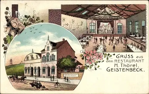Litho Geistenbeck Mönchengladbach am Niederrhein, Restaurant, Innenansicht