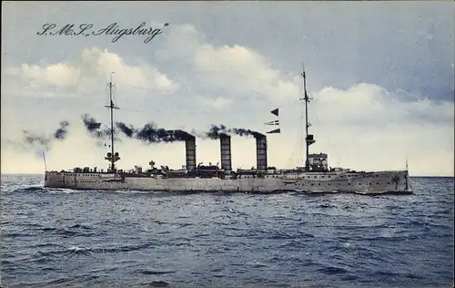 Ak Deutsches Kriegsschiff, SMS Augsburg, Kleiner Kreuzer