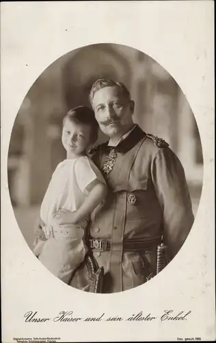 Ak Unser Kaiser und sein ältester Enkel, Kaiser Wilhelm II. von Preußen, Portrait, NPG