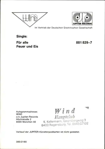 Ak Band Wind, Autogramm