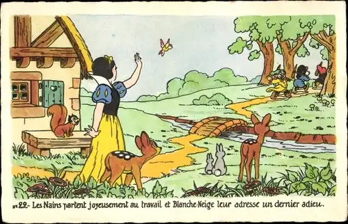Künstler Ak Blanche Neige, Nains, Zwerge, Schneewittchen, Walt Disney