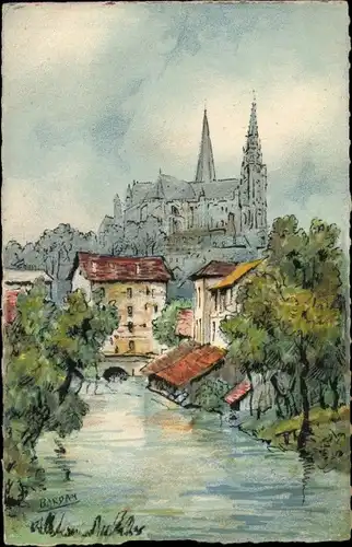 Künstler Ak Barday, Chartres Eure et Loir, Les Bords de l'Eure