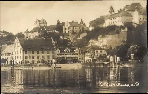 Foto Ak Meersburg am Bodensee, Hotel, Burg, Wasserblick