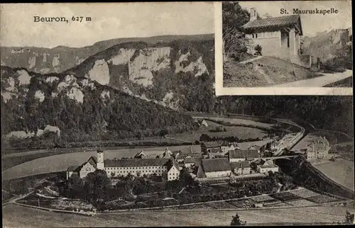 Ak Beuron an der Donau Württemberg, Ort im Donautal, St. Mauruskapelle, Abteikirche