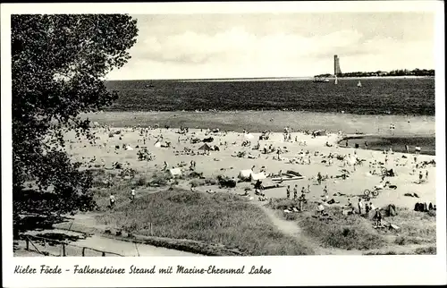 Ak Pries Kiel in Schleswig Holstein, Falckensteiner Strand, Marine-Ehrenmal Laboe
