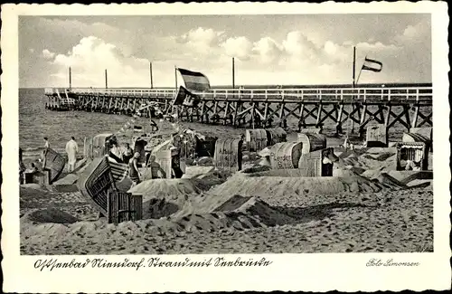 Ak Ostseebad Niendorf Timmendorfer Strand, Strand, Seebrücke