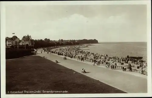 Ak Ostseebad Travemünde Lübeck, Strandpromenade