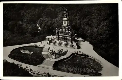 Ak Rüdesheim am Rhein, Niederwald Nationaldenkmal, Fliegeraufnahme