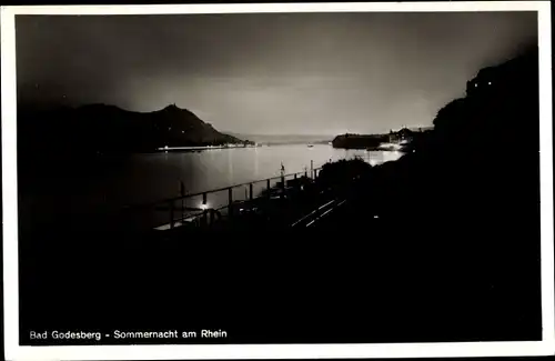 Ak Bad Godesberg Bonn am Rhein, Sommernacht am Rhein