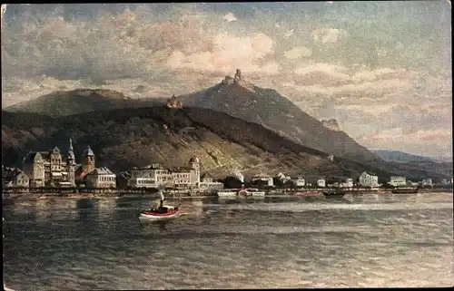 Künstler Ak Königswinter Rhein, Siebengebirge, Burg Drachenfels