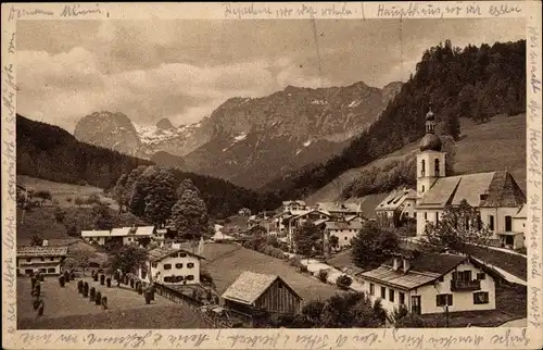 Ak Ramsau im Berchtesgadener Land Oberbayern, Teilansicht, Reiter Alm