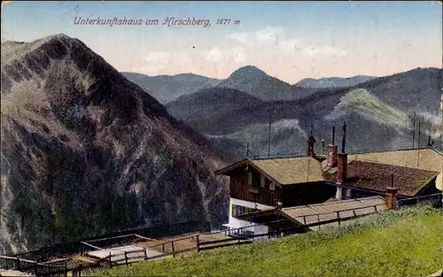 Ak Tegernsee in Oberbayern, Unterkunftshaus auf dem Hirschberg