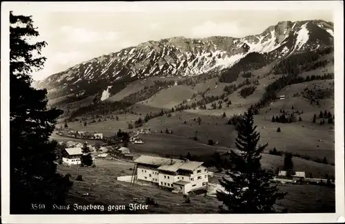 Ak Oberjoch Bad Hindelang im Oberallgäu, Haus Ingeborg gegen Iseler