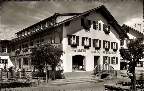 Ak Wertach im Allgäu, Fremdenheim Jörg, Metzgerei